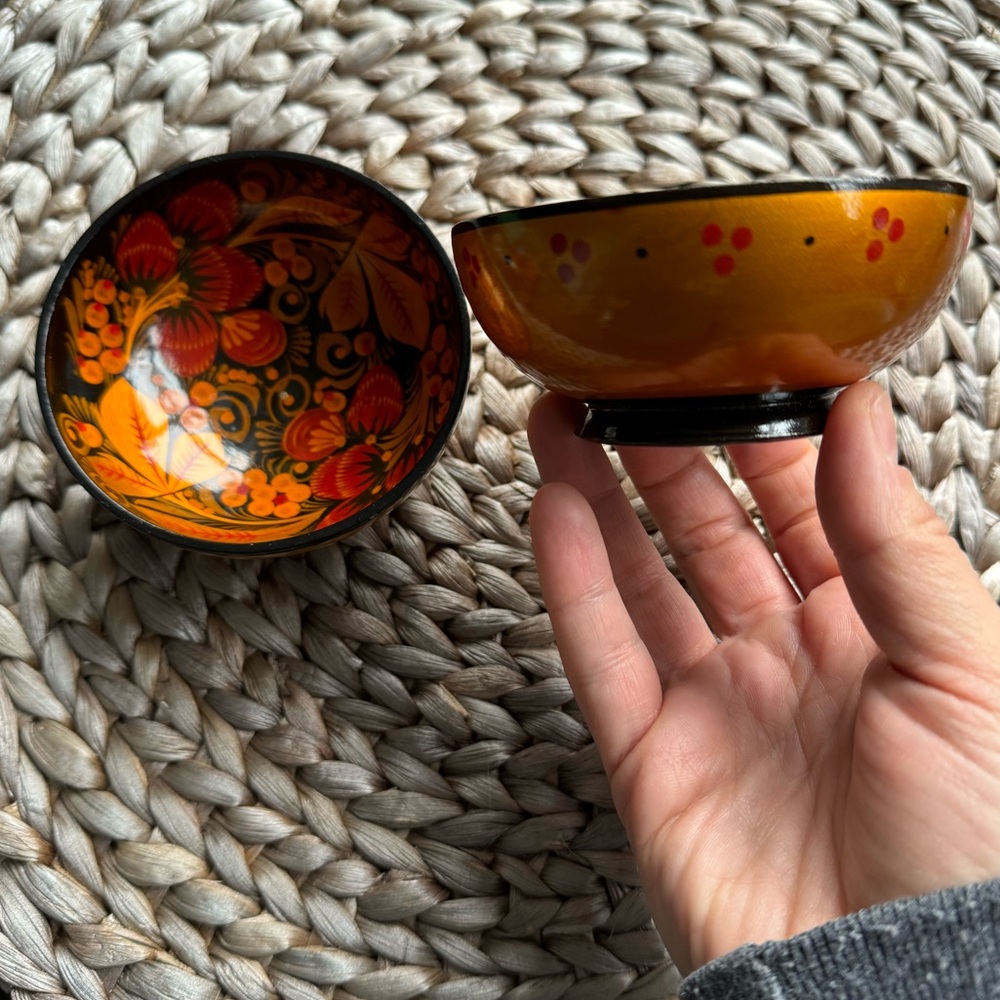 Two Moroccan Handmade Coconut Bowls